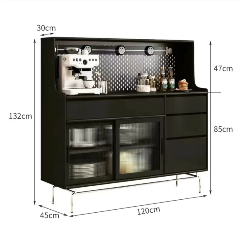 Living room tea cabinet hole plate entrance storage cabinet, small apartment Nordic style storage wine cabinet