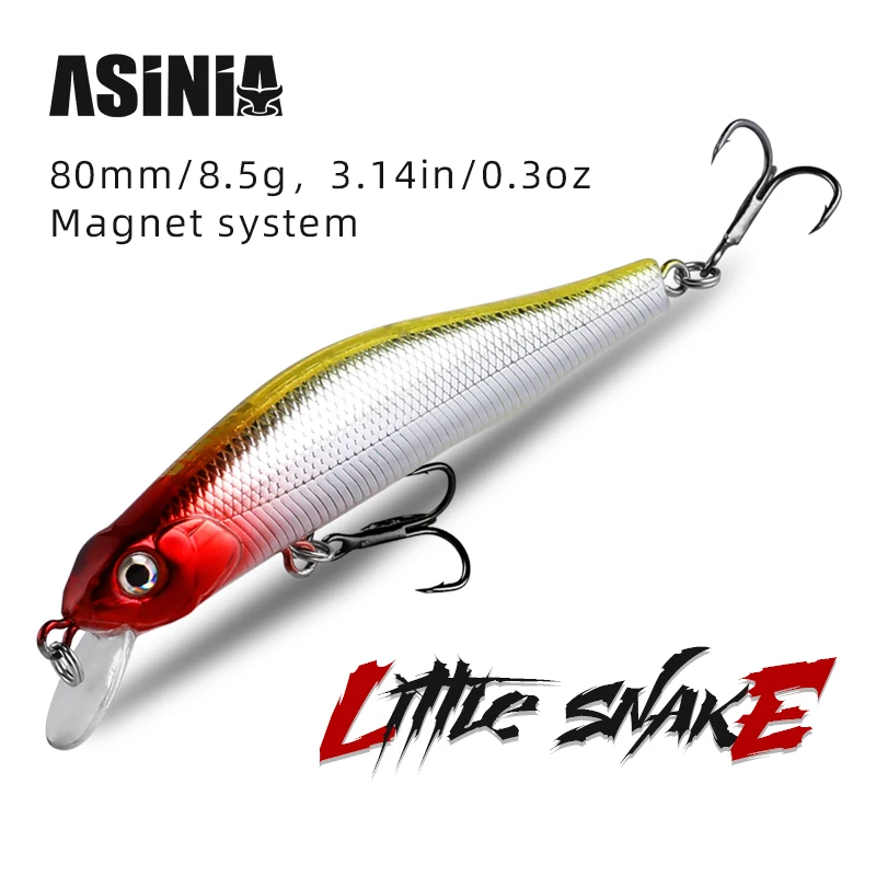 ASINIA-Magnetic Weight Fishing Lures, Artificial Bait Tackle, Minnow Crank, Hot Model, Professional Quality, 80mm, 8.5g, 1m