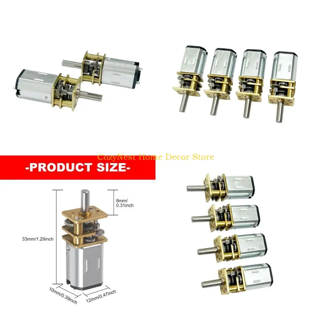 92MF Four N20 Geared Motors with 6V Input for DIY Vehicles and Aircraft Builds