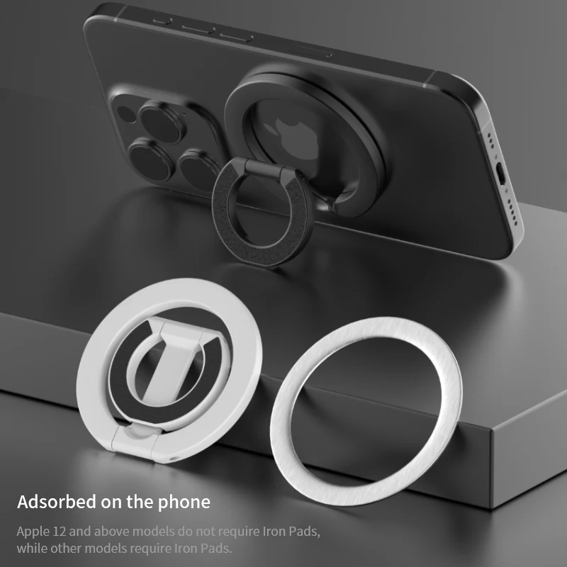 Soporte de anillo magnético de doble cara para teléfono MagSafe, soporte plegable portátil para teléfono móvil, accesorio, soporte de agarre para IPhone