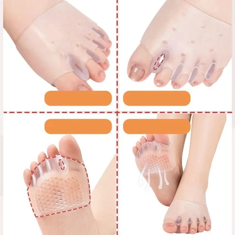 2 Comfortable Silicone Front Foot Pads for Foot Health and Bunion Relief, Perfect for Night and Home Use health  health care