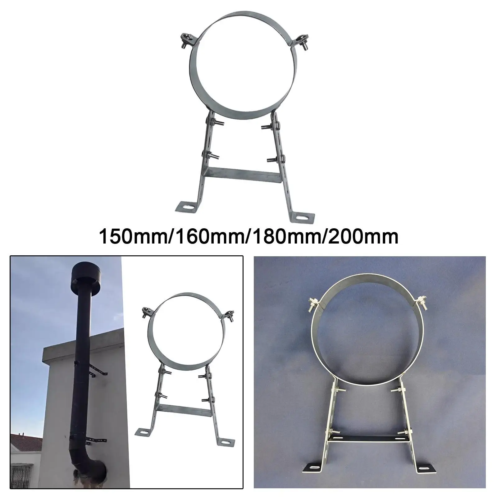 Soporte de tubo de chimenea, abrazadera de revestimiento de humos, portátil para el hogar, acero inoxidable 304