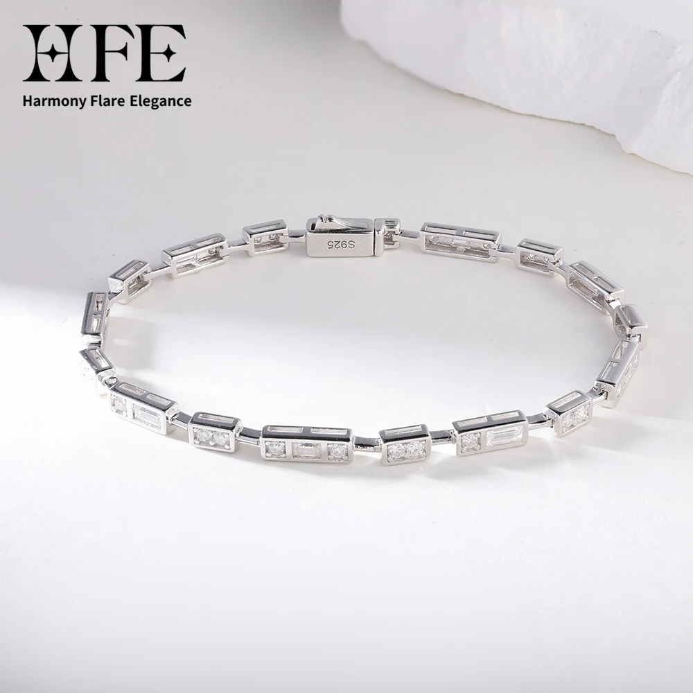 

HFE Moissanite Women's Tennis Bracelet D Color VVS1 GRA Sterling 925 Sterling Silver Certified Luxury Wedding Jewelry Bracelet
