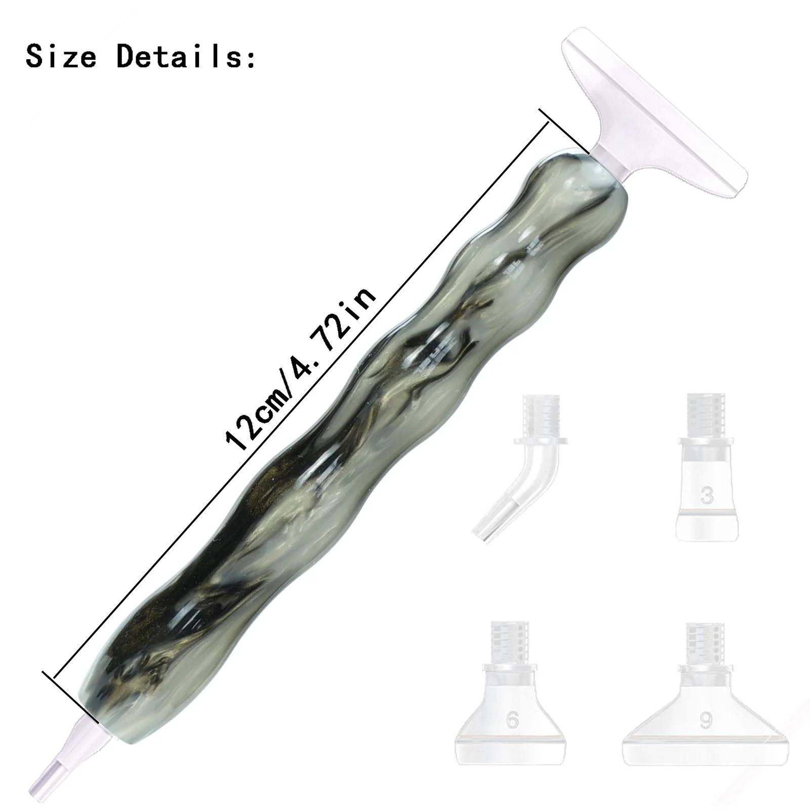 5D Resin Diamond Painting Pen Set with Plastic Replacement Heads, Multi-Placers & Point Drill Pens for DIY diamond paintingTool