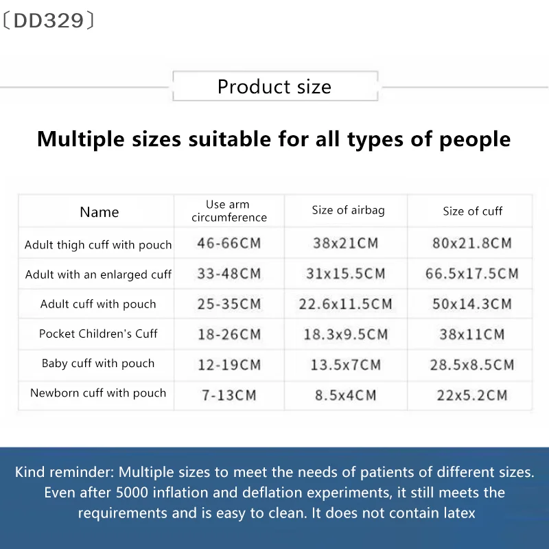 [-DD329] قابلة لإعادة الاستخدام 6 حجم من النايلون الكفة مقياس ضغط الدم الكفة مراقبة المريض الكفة لمراقبة ضغط الدم الناس استخدام الكفة