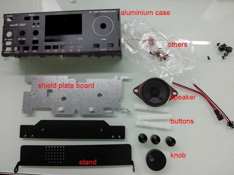 Aluminum Case for mcHF SDR Radio UI RF V0.5 V0.6 + shield board +speaker+handle