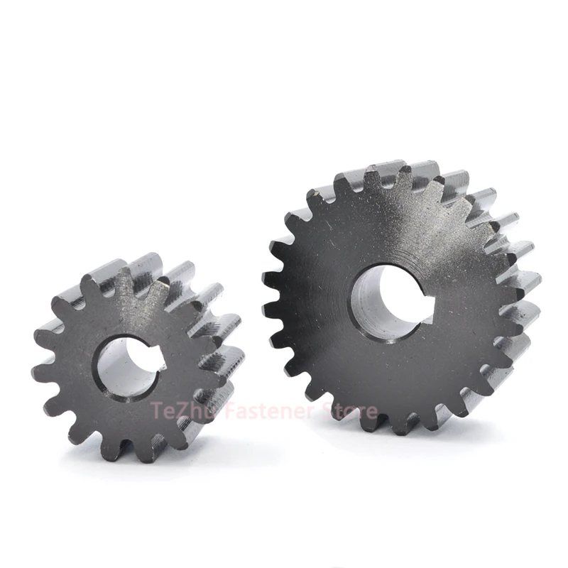 1pc 22T-30T 2M Spur Gear 45# Steel 22 23 24 25 26 27 28 30 Teeth Drive Flat Gear Keyway Bore 12/14/15/16/17/18/19/20/22/24-32mm