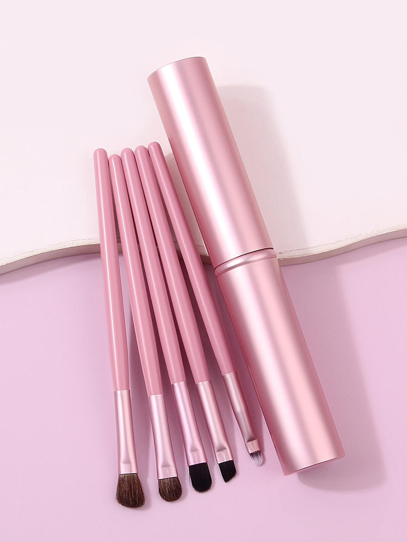 6-teiliges Anfänger-Augen-Make-up-Werkzeug, Make-up-Pinsel-Set, weicher Lidschattenpinsel aus Rosshaar, Verschmierpinsel, Eyeliner-Pinsel mit Aufbewahrungsröhre