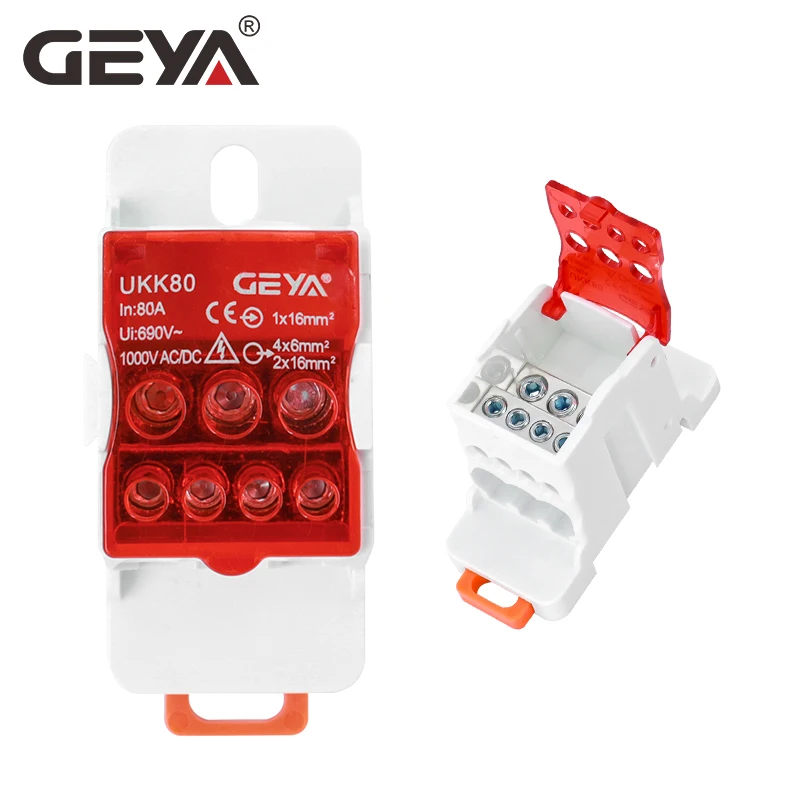 GEYA UKK-80A Single-Stage Splitter Box Wire Connector High-Current Household Into A Multi-Outlet Terminal Block