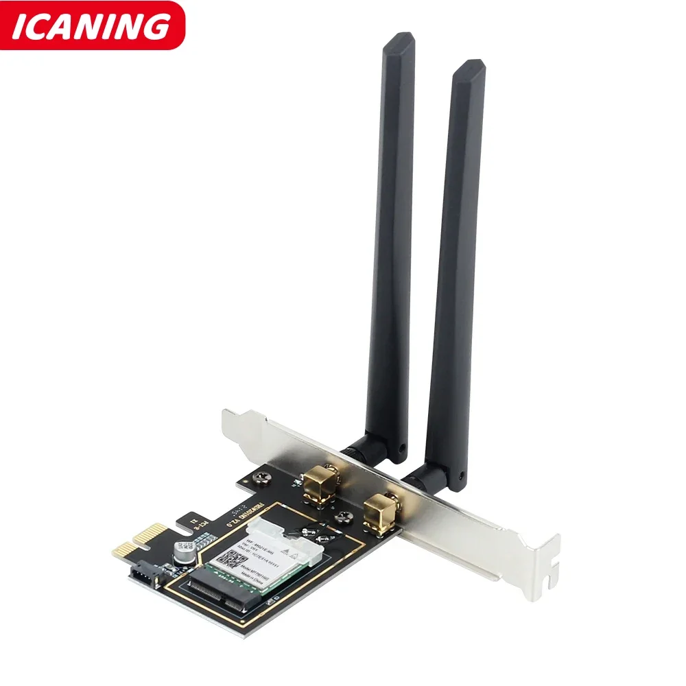 1800Mbps WiFi 6 PCIe Adapter AX1800 Wireless Desktop PCIe Adapter BT5.2 802.11 AX Dual Band 2.4G/5G WiFi Card For Win10/11