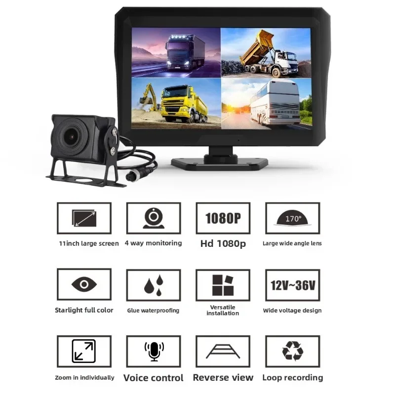 10-Inch touch  truck 4G four-way 360 panoramic BSD blind spot reminder sentinel remote monitoring