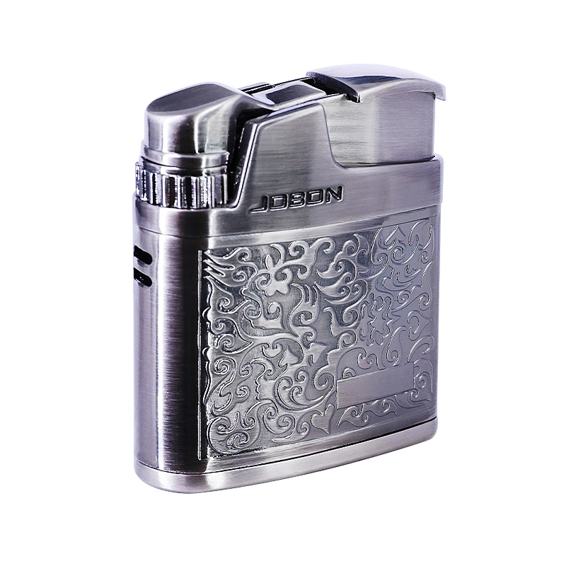 JOBONOriginal Embossed Good-looking Butane Gas Lighter Jet Metal Windproof Flashlight Cigarette Lighter Retro SmokingAccessories