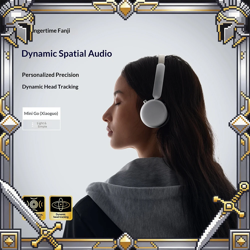 FINGERTIME Mini Go Wireless Headphones Dynamic Spatial Audio Esports Headset 52dB Depth Noise Reduction Endurance For 120 Hours