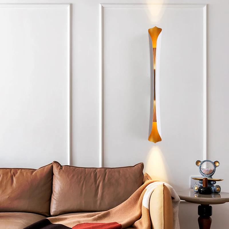 الحديثة الحد الأدنى غرفة المعيشة الجدار مصباح طويل الخصر الإبداعية حائط الخلفية غرفة نوم أباجورة فندق فيلا الممر الإضاءة #4