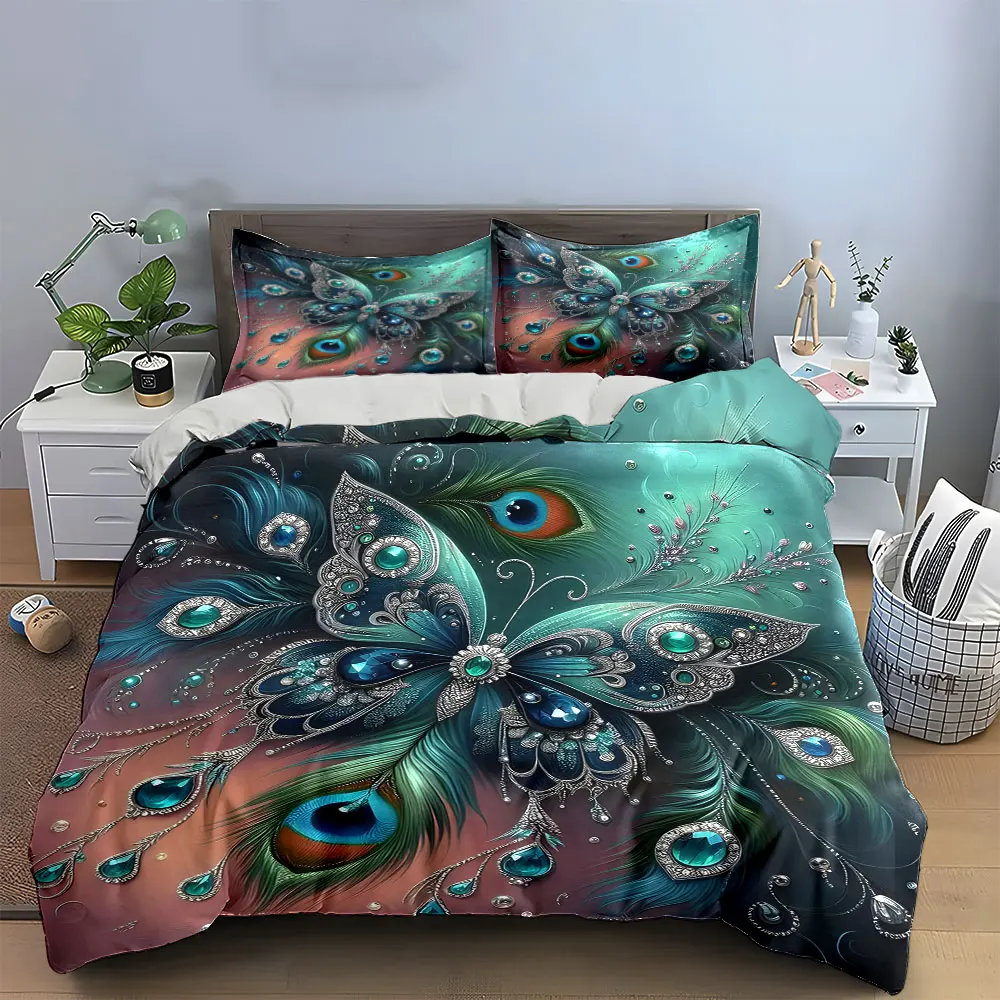 

"Elegant Butterfly Jewelry Set" Multiple sizes kid's and adults' bedroom Exquisite 3PC bedding set, gift