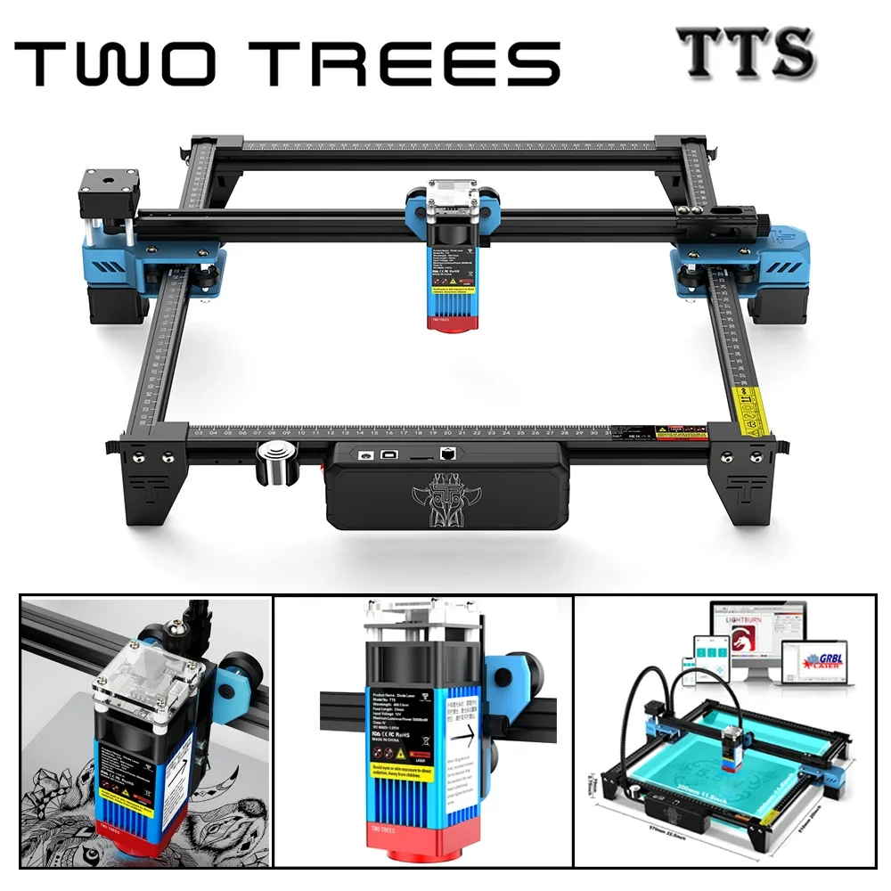 Twotrees TTS-55 40W Lasergraviermaschine DIY Rahmen Schneller, hochpräziser Schnitt für Metall Holz Edelstahlschneider TTTS-10 PRO