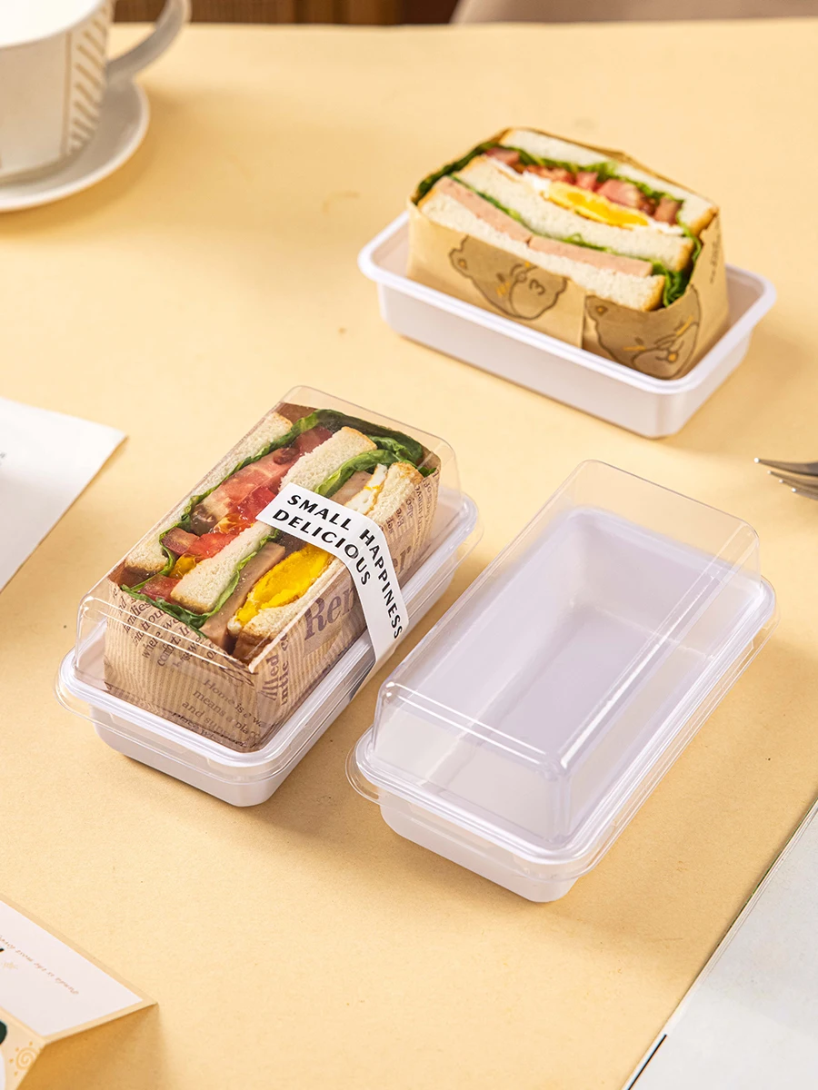 

Одноразовая прозрачная коробка для пакетирования сэндвичей, рулон для торта, коммерческое использование, кухонные инструменты для выпечки, подходит для мух, коробка pe