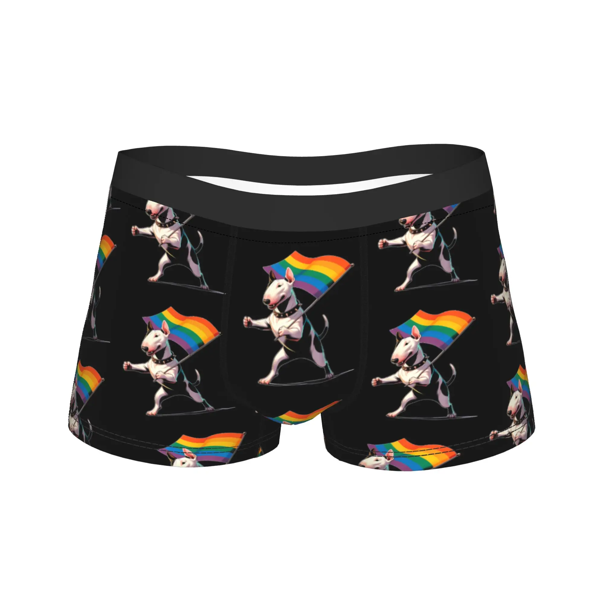

Gay Pride LGBT Miniature Bull Terrier Dog Men's Underwear Boxer Briefs Shorts Panties Funny Polyester Underpants for Male S-XXL