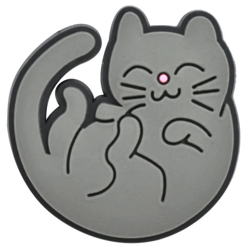 Cute Cats Shoe Charms Decoration for Crocs Pin Accessories Bracelet Wristband Party Gifts image 5