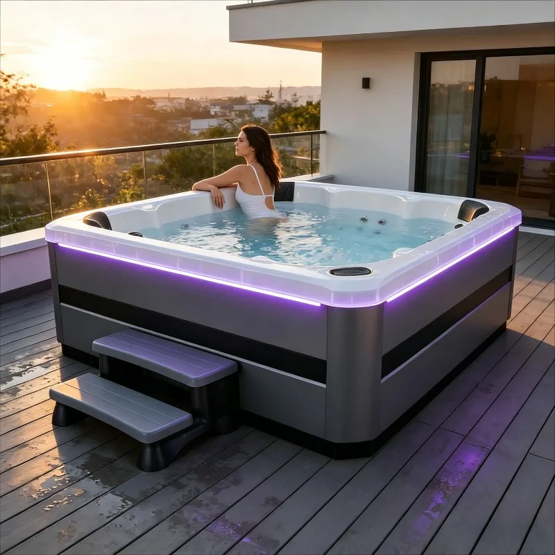 Best Massage System Acrylic Hot Tub Jacuzzier Hydrotherapy Bathtub Whirlpool Deep Soaking Japanese Style Spa Whirlpool Bathtub