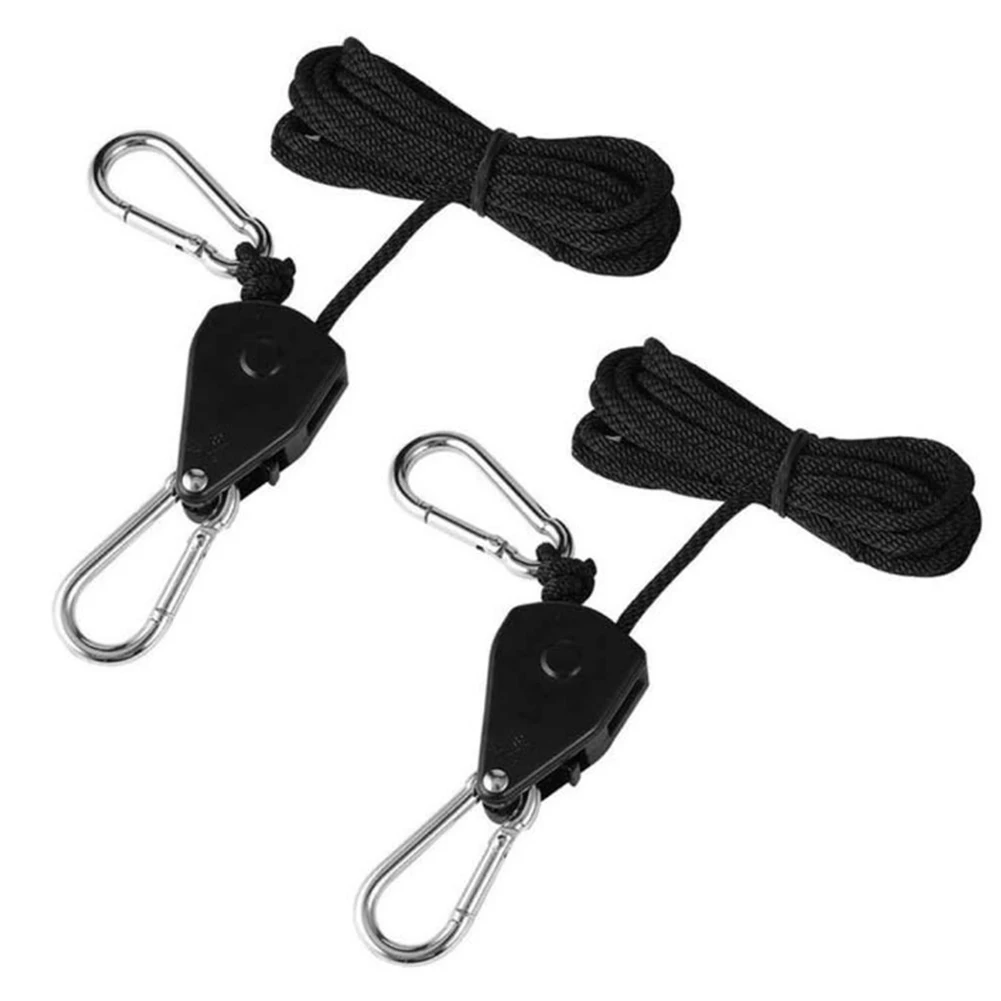 Plant Grow Ropes Light Adjustable Reinforced Hangers Hanging Ratchet Pulley Grow Duty Rope Pulley Duty Clip