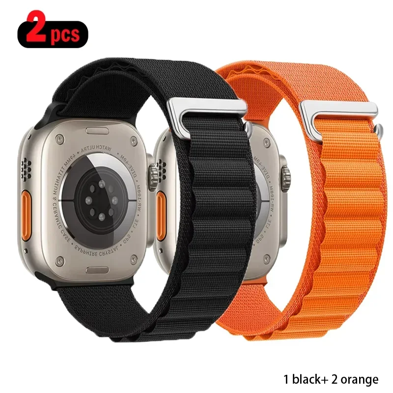 2PCS Alpine Loop For Apple Watch Bands 41mm 45mm 46-42-40mm 44mm nylon Bracelet iWatch Series 10 9 8 7 6 SE 5 Ultra 2 49mm Strap