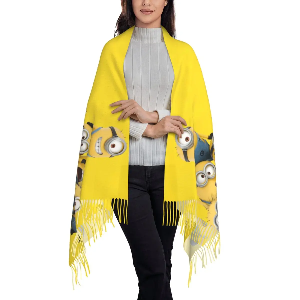 Multi-function Minion Despicable Me In Autumn Winter Group Funny Banana Tassel Birthday Gift For Ladies Integrated Warmth