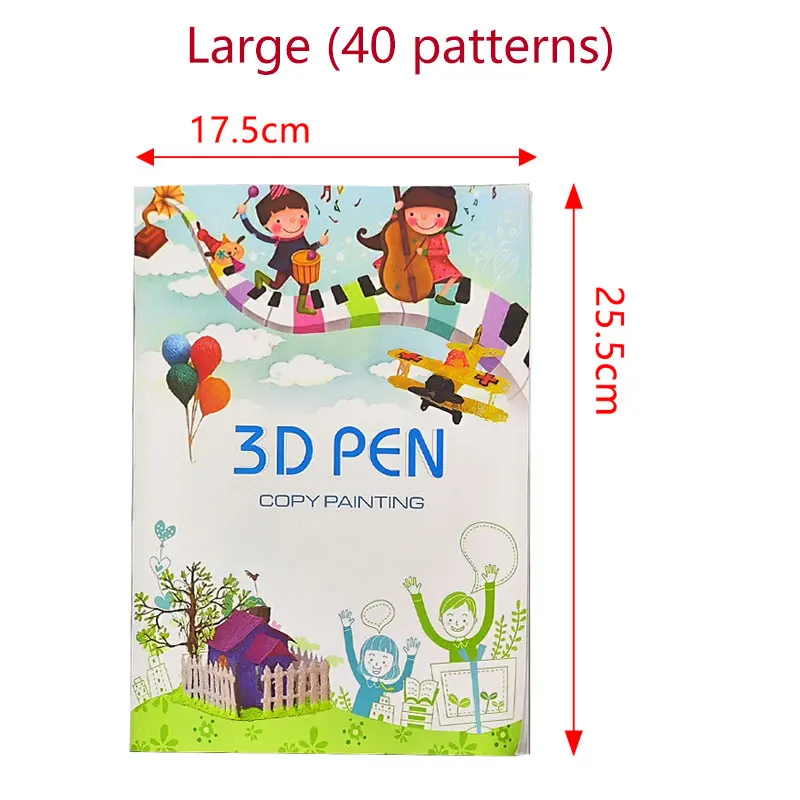 Patronen voor 3D-pennen: schilderboek, grafische sjablonen en schildertutorials met dubbelzijdig printen en PVC-transparante plaat
