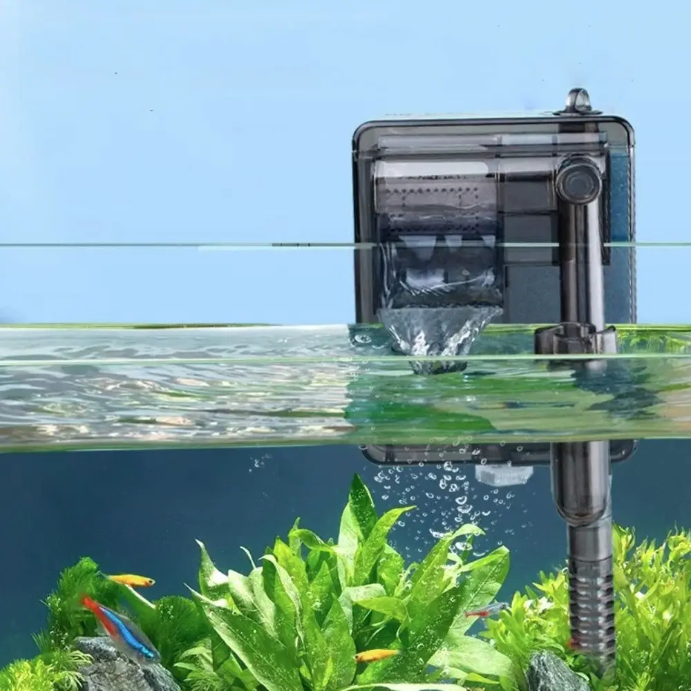 3-in-1 Wandmontierter Aquariumfilter Geräuscharm Einstellbare Durchflussrate Wasserfall-Filter USB Zirkulationsfilter Wasserpumpe für Zuhause – Detail 3