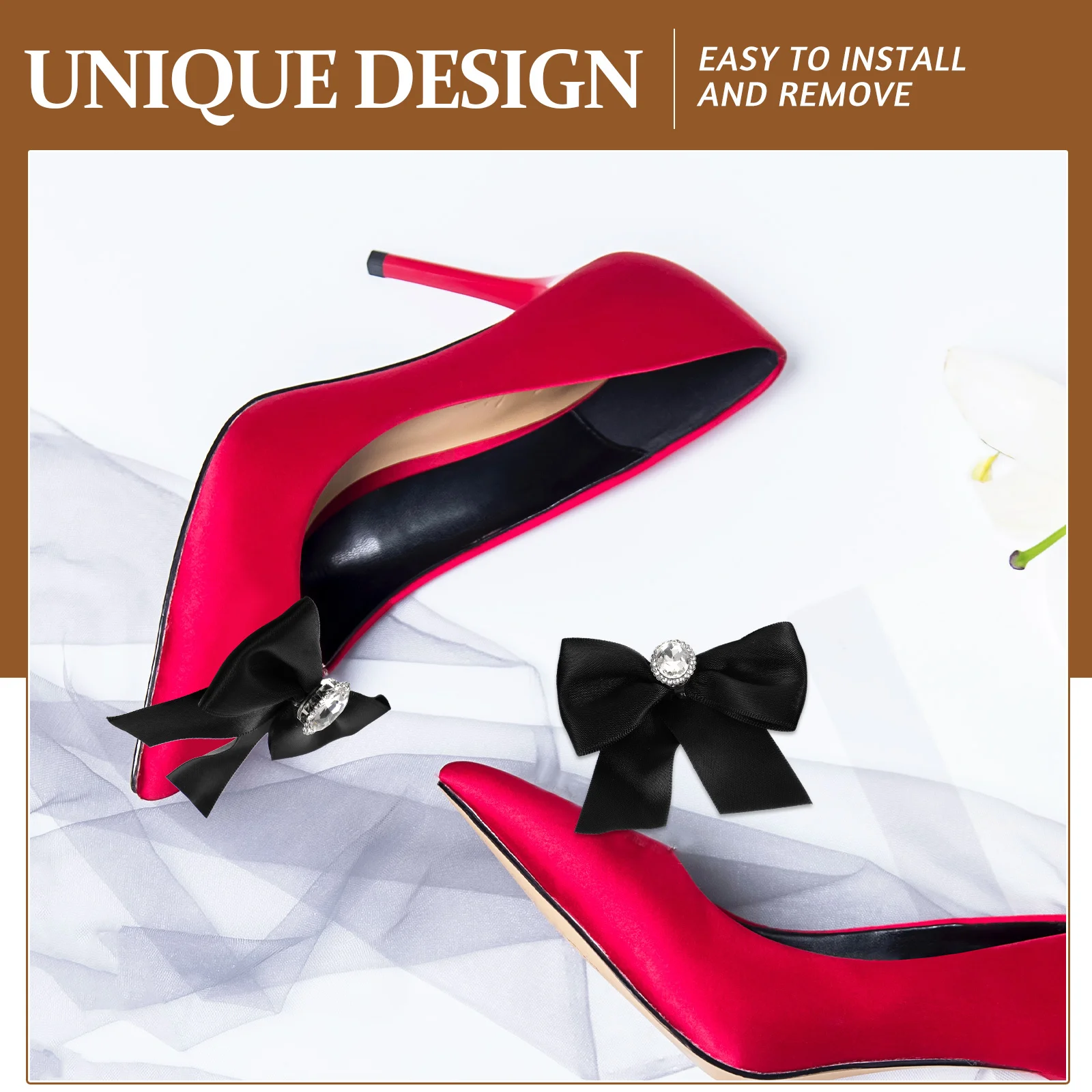 

2pcs Flower Accessories Rhinestone Bow Knot Shoe Clips For Wedding Bridal Shoes Diy Decorative Buckle Women Shoe Clip