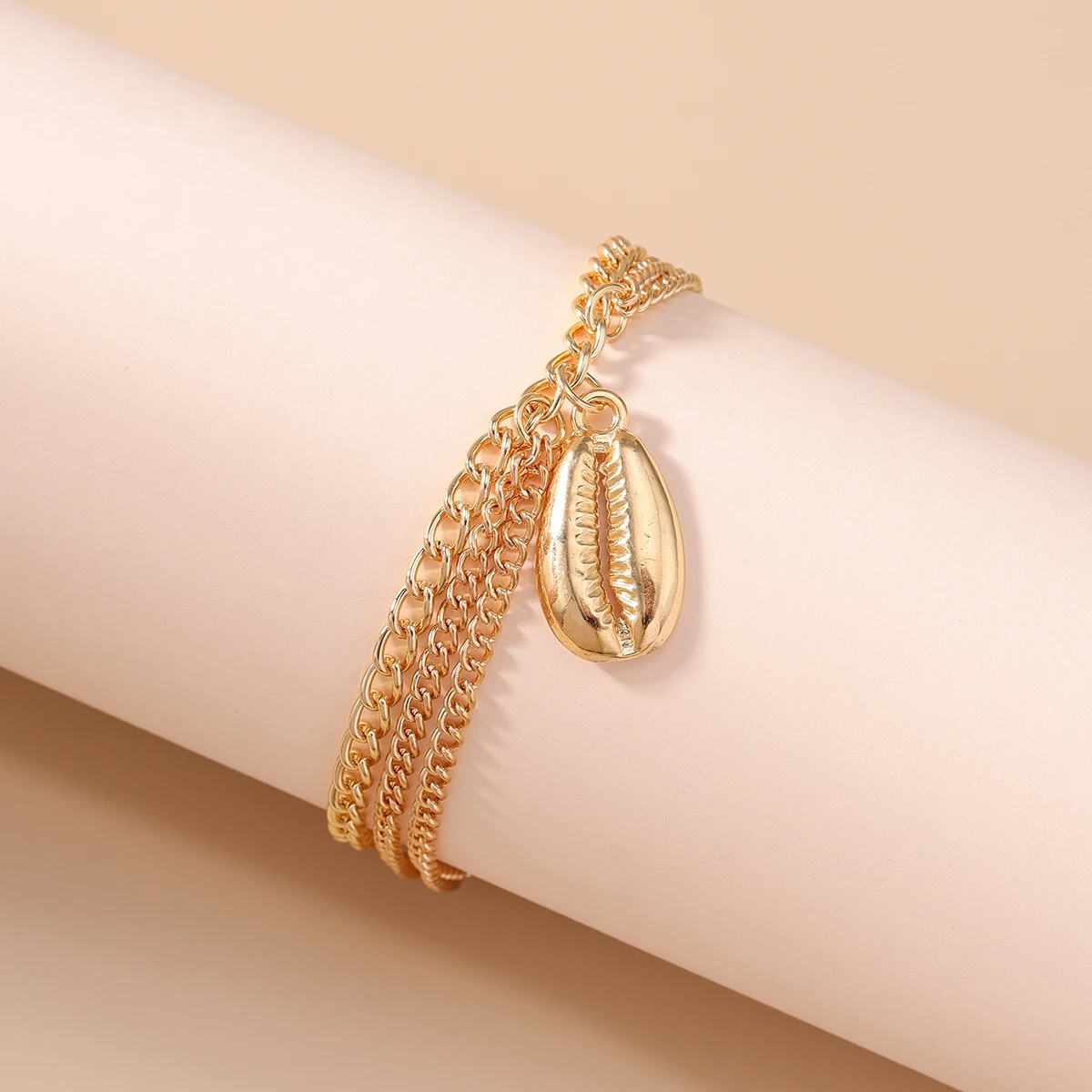 Aihua Sommer-Strand-Bohemia-Fußkettchen in Goldfarbe mit Seestern- und Muschelmotiven für Damen, barfußes Fußkettchen, Fußschmuck, Geschenkidee. – Detail 3