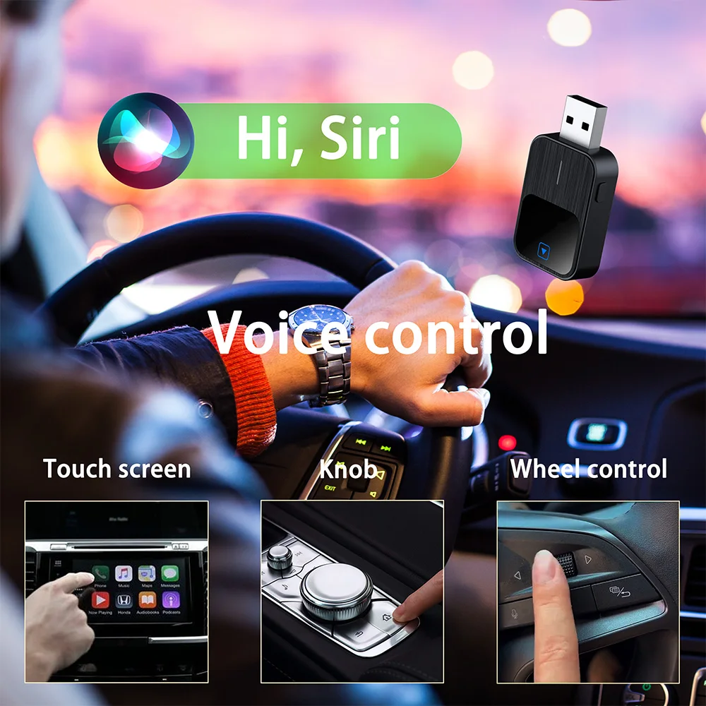 محول تلقائي لاسلكي يعمل بنظام أندرويد دونغل CarPlay اللاسلكي 2in1 أنظمة السيارة الذكية AI صندوق ذكي للسيارة مع CarPlay السلكي #4