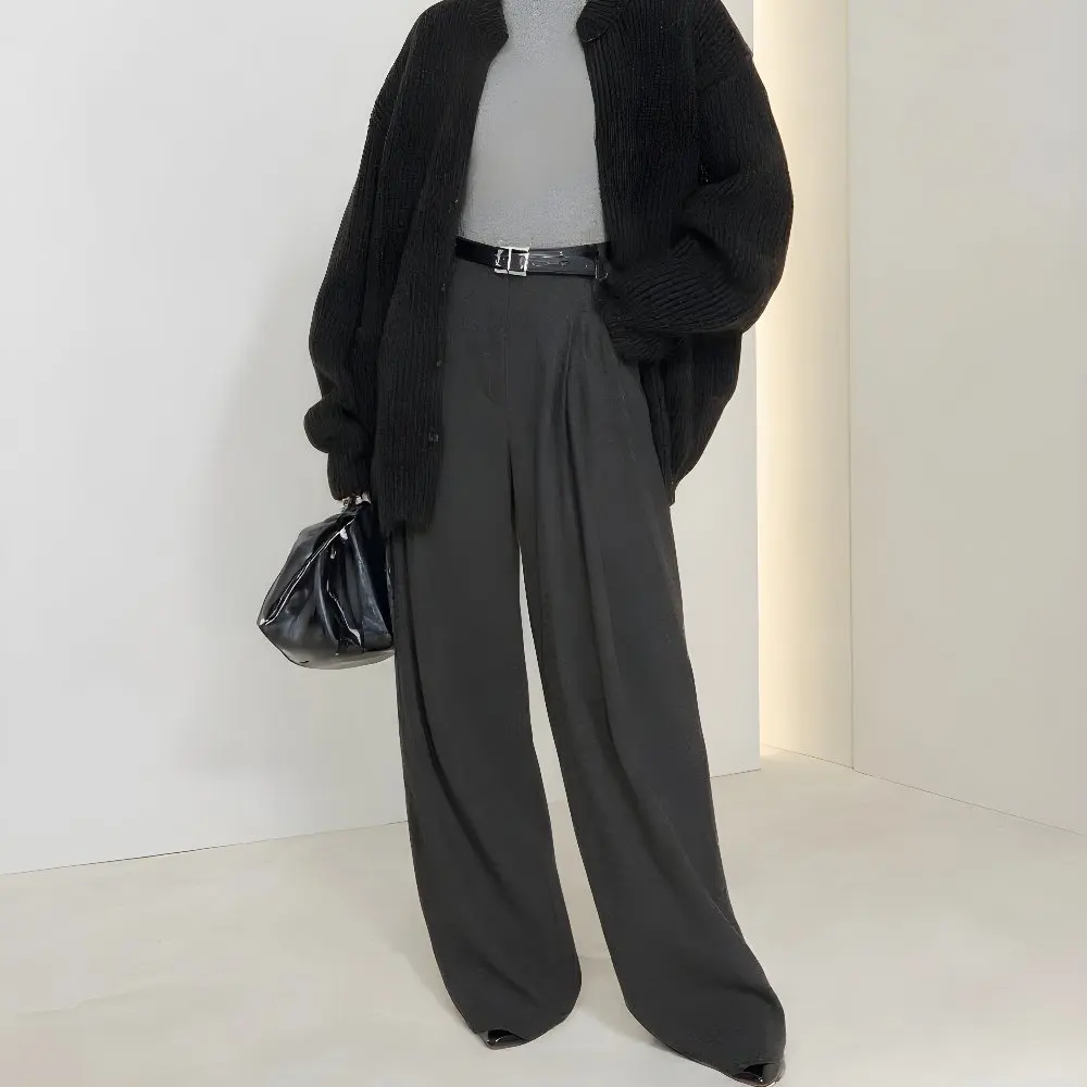 

Casual Long Sleeve Round Neck Loose Sweater Autumn Winter Clothes Straight Tube Sleeve No Decoration Women's Top Fashion Style