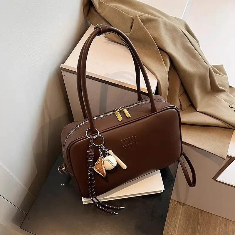 حار بيع أكياس البولينج للنساء سعة كبيرة الإبط بوسطن حقيبة حقائب يد جلدية فاخرة ومحفظة السيدات 1 مجموعة صندوق مربع #2