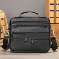 Leather Retro Large Capacity Unisex Handbag Shoulder Messenger Crossbody Notebook Bussiness Bag Man Briefcase Tote Office Purse