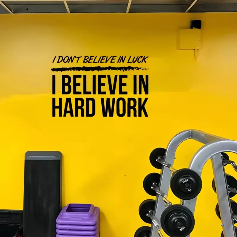 Hard Work Wall Decal Fitness Quote Bedroom Gym Workout Motivation Bodybuilding logo Inspirational Wall Sticker