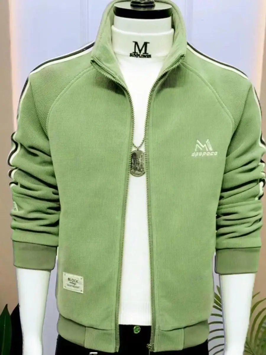 

Thiened Fce Autumn Winter Jaet Men's Faion Casual Sle Briti Sle Versatile Top Warm Outerwear for Youth