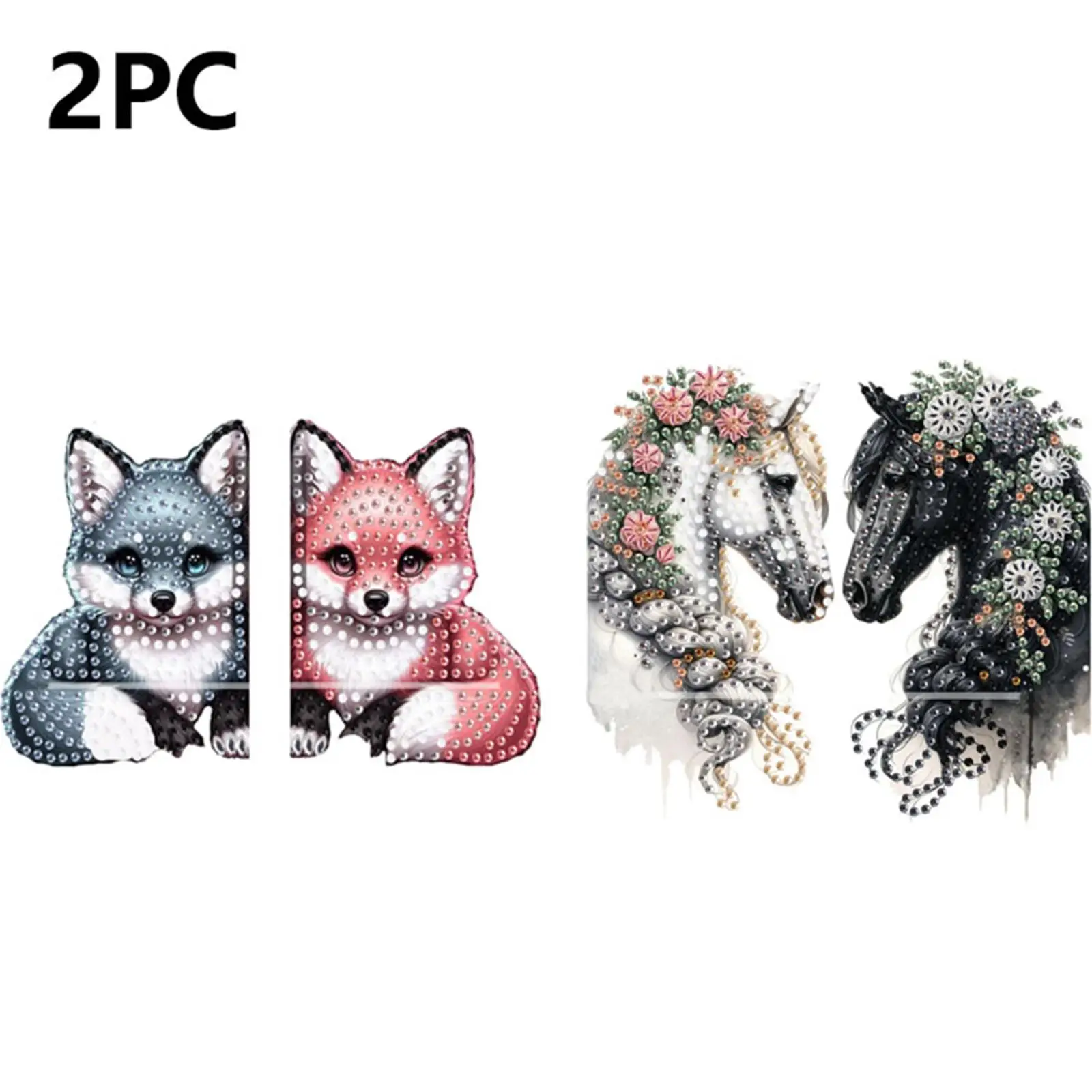 

2pcs 2D Flat DIY Diamond Art Pendant DIY Home Decor Hanging Charm Decor (Horse)