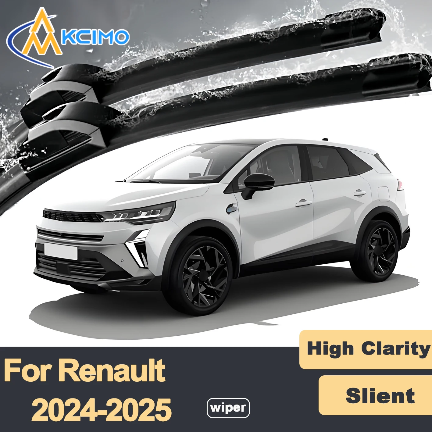 

Premium Rubber Durable Silent Windshield Wiper Blades 2pcs for Renault Symbioz 2024-2025 Mitsubishi Grandis