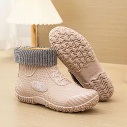 New Ankle High Rain Boots Women's Fashionable Rainshoes Waterproof Shoes Woman Anti Skid Galoshes Ladies Soft Short Rain Boots