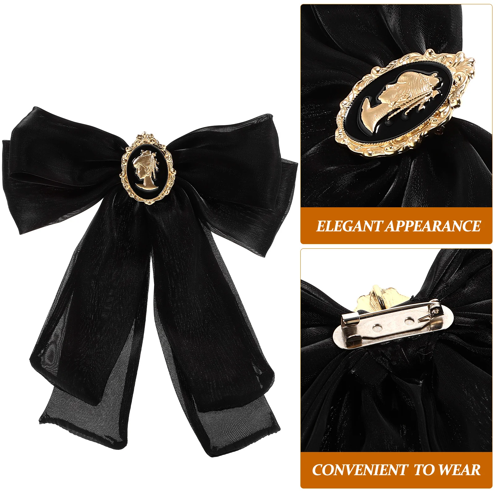 خمر القوس بروش للنساء الباروك نمط كبير Bowknot دبوس الملابس الأنيقة بروش انفصال ربطة القوس فيونكة التلبيب التبعي
