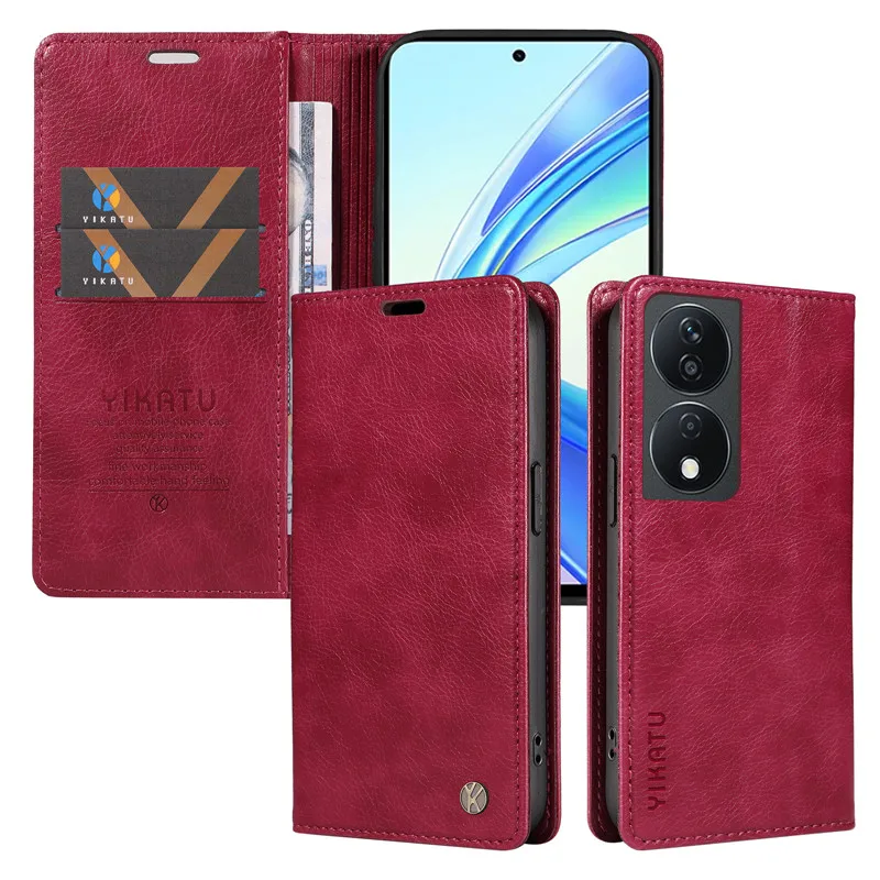 Wallet Magnetic Flip Leather Case For Huawei Honor Magic7 Lite X5B Plus X9C X7C X6B X7B X8B X9B 5G Shockproof Phone Stand Cover