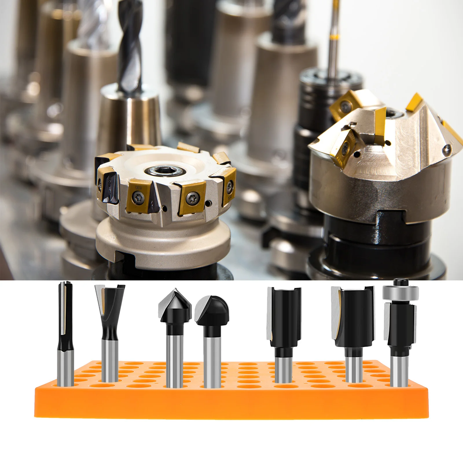 

Cnc Tool Holder Plastic Drill Bit Organizer Milling Cutter Storage Box Tool Bit Storage Rack Durable Workbench Holder