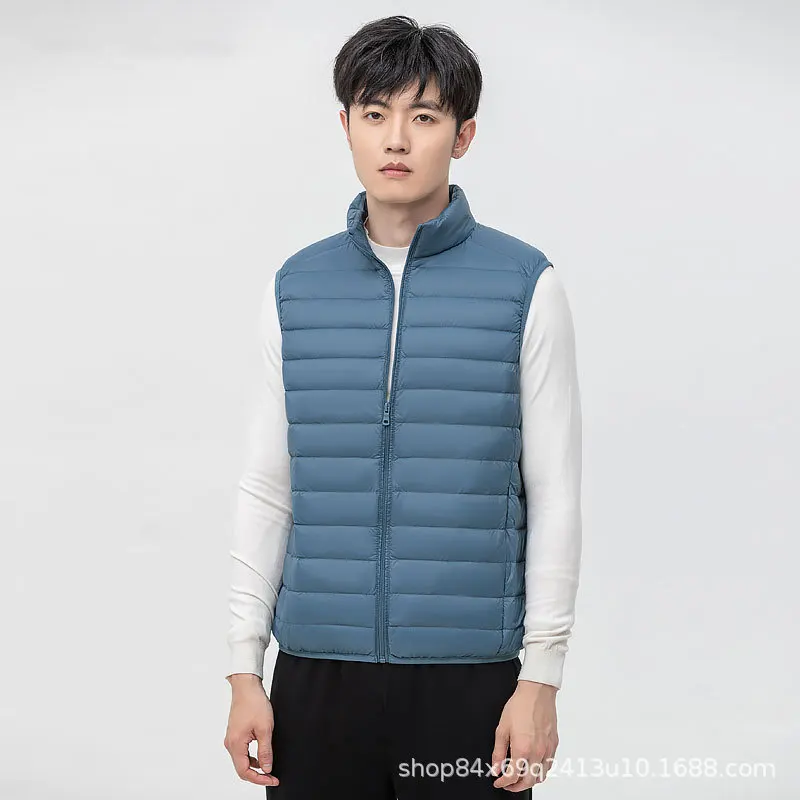 Down Vest for Men Fashionable and Trendy Lightweight Warm and Plush Slim Fit Autumn and Winter Vest