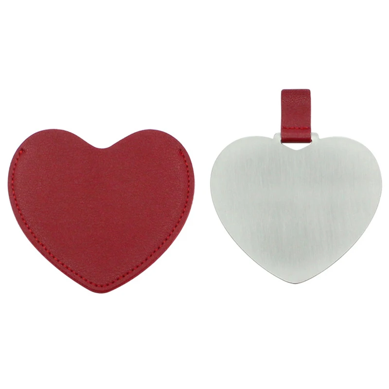Makeup Mirror Make Up Pocket Heart Compact Makeup Stainless Steel Mirrors
