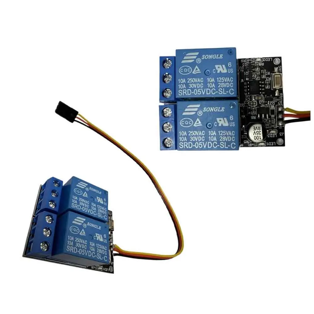 PWM Relay Switch RC Model 2 Channel Receiver Controlled Electronic Switch for Aircraft Car Model 4.8-8.4V Max 20A 3 Working Mode