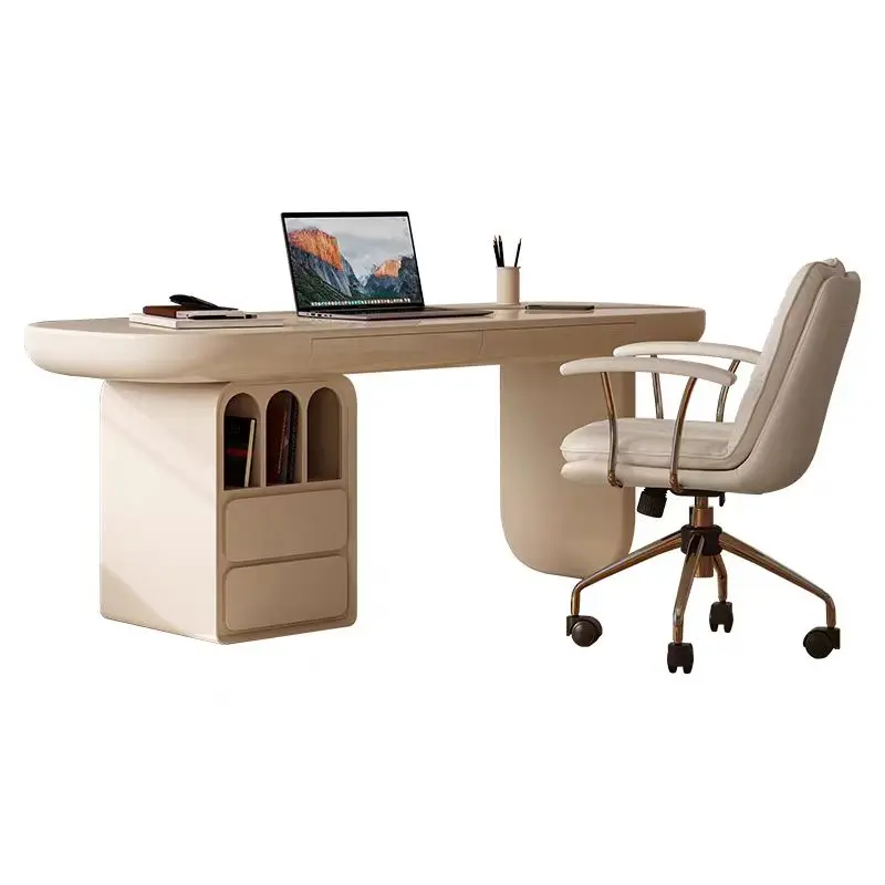 

ei-Hot Sale French Cream Style Computer Table Office Desk Furniture Modern Writing Desk White Home Office Desk#