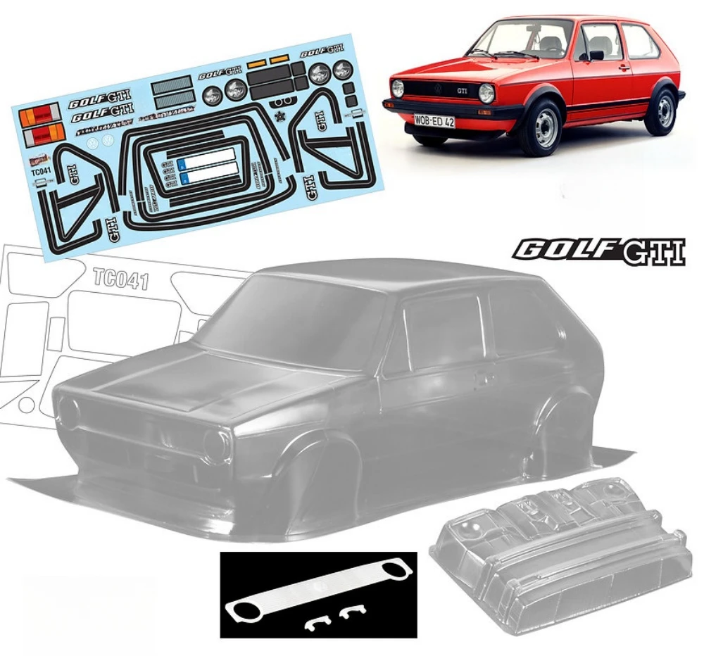 Scale 1/10 Golf MK1 Lexan body sets for RC Rally Chassis 255mm-260mm Wheelbase Tamiya TT01 TT02 XV01 XV02