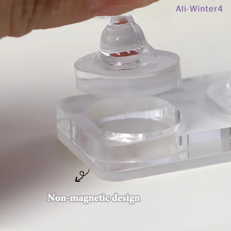 

{HBA17} Single/Double Row Acrylic Nail Practice Tray Non-Magnetic Nail Extension Board For Nails Training Display Stand