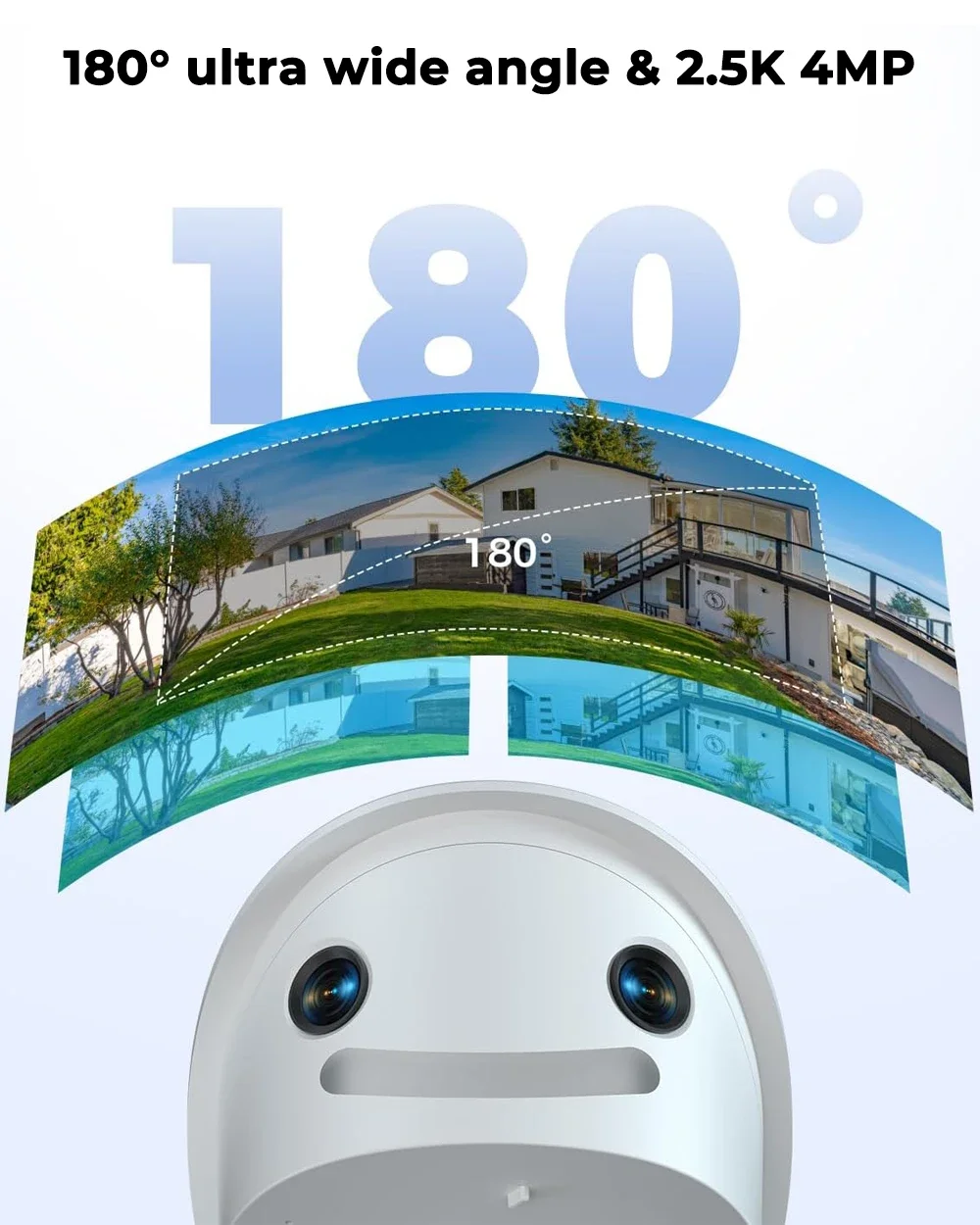 파노라마 180 °   WiFi 보안 카메라 야외 듀얼 렌즈 IP 총알 카메라 인간/차량 감지 컬러 야간 투시경 보안 카메라
